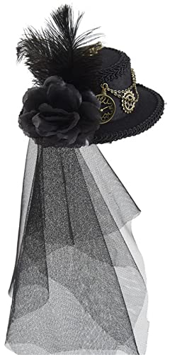 Mumuve Steampunk-Hut, Steampunk-Hut, Steampunk-Hut, Zeitreisende, Steampunk-Zubehör, Steampunk-Hüte für Damen, mit Schleier, Steampunk-Hut