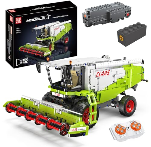 Mould King 17014 Technik ferngesteuert -Mähdrescher MOC-Elektrisch Combine Harvester Schwerlast-Baufahrzeug (1265+ Teile) Technologie Klemmbausteine Bausatz Claas Lexion 760 Traktor