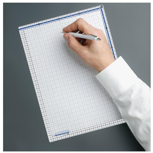 Ständer – A4-Schreibunterlage aus robustem Polypropylen mit Raster und seitlichen Linealen von Office Box