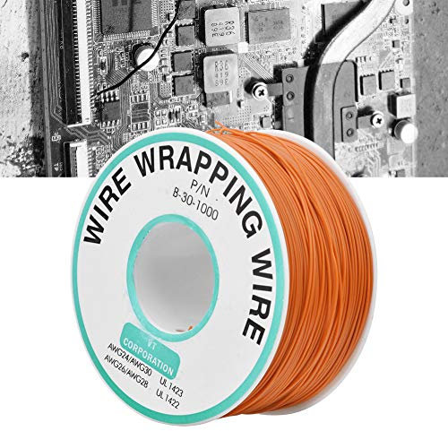 Filo OK, Filo di Rame 30 AWG Arancione Filo OK Riparazione di Circuiti Stampati Cavo Ponticello Avvolgente 30 AWG a Bassa Resistenza 300 M, Filo Pieno