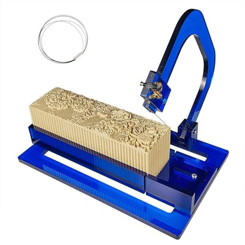 Affettatrice per sapone acrilico, taglierina per sapone professionale, dimensione di taglio 0-5 cm e tensione del filo regolabile, taglio uniforme e preciso, per candele di pane, formaggio, burro