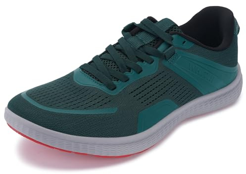 WHITIN Men's Width Wide Toe Box Running Shoes Zero Drop Transitional Barefoot Minimalist Size 11 Cross Jogging Lightweight Blackish Green 45