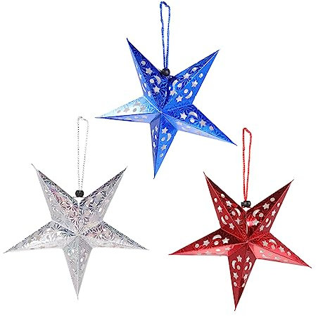 ULDIGI Pentagrammstern Aus Papier Weihnachtsdeko Anhänger Fünfzackiger Weihnachtsstern Zum Aufhängen Weihnachtsanhänger