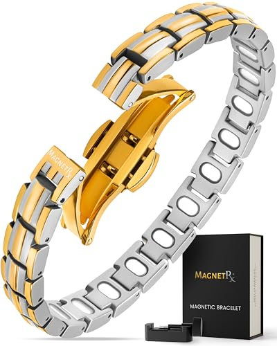 MagnetRX® Bracciale Magnetico Donna – EllipseMAX 5X forza 5.000 Gauss magneti – Progettato negli Stati Uniti e in attesa di brevetto – Braccialetto in titanio di alta qualità