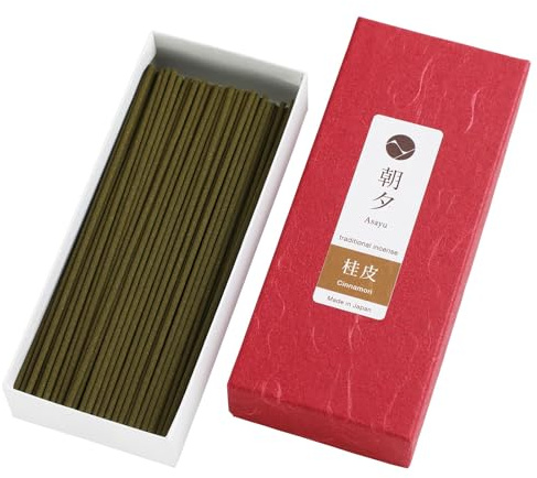 Asayu Japan japanska rökelsepinnar kaneldoft tillverkad i Japan för avkoppling kväll och meditation 40 g