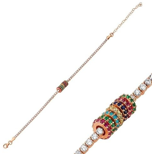 SALIA BIJOUX Bracelet rivière femme argent 925 plaqué or (Plaqué or rose)