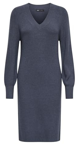 ONLY Onlkatia Ls V-Neck Dress KNT Robe à col en V, Bleu Gris, XL Femmes