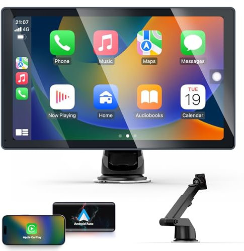 Wireless Car Stereo 9 Inch,Portable Touch Wireless Screen with Voice Control, Suitable For Most Vehicles