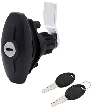 MTSmart Kit de serrures avec poignée en T et clés - Serrure de porte de garage - Pour camping-car, remorque, caravane, bateau - Noir - 1 pièce (G08)