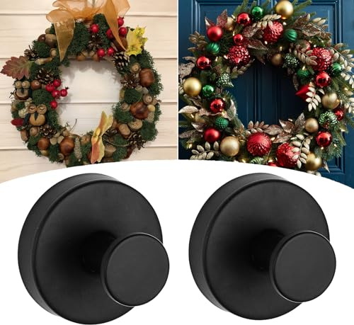 Twinsun 2 Pcs Shower Hooks, Removable Bathroom Luxe Hold No-Drill Stainless Waterproof Suction Cup Hooks for Hanging up to 15Ibs for Bathroom Kitchen Glass Doors (2*Black)