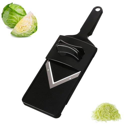 Rallador de verduras, cortador de carbón de acero inoxidable, multifuncional para verduras, rebanador de verduras con protección para las manos, cortador manual para verduras, frutas (V)