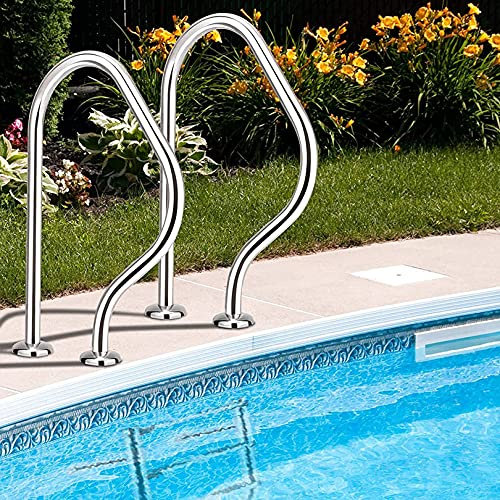 DRFGNF Barandilla de Piscina Barandilla de Piscina Barandilla de Piscina Barandilla de Piscina de Acero Inoxidable Barandilla de Piscina Plateada a Prueba de óxido Pasamanos de Escalera humanizado