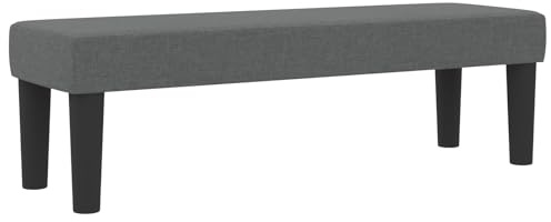 vidaXL Boxspring säng med madrass och bänk mörkgrå 140x190 cm tyg