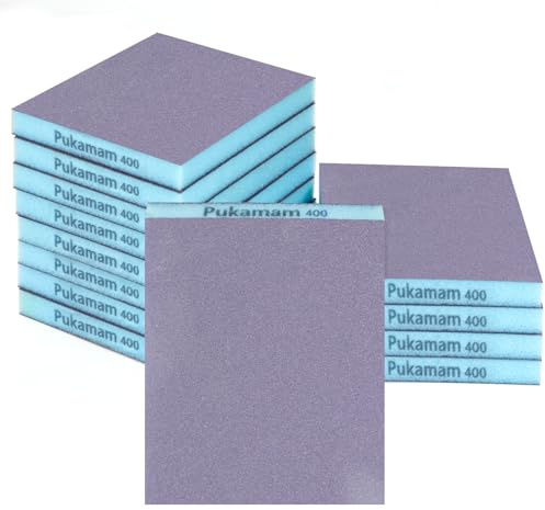 12 Pack Sanding Sponge, Washable and Reusable Sanding Blocks 400 Grit Wet Dry Sand Paper for Wood Drywall Metal Furniture