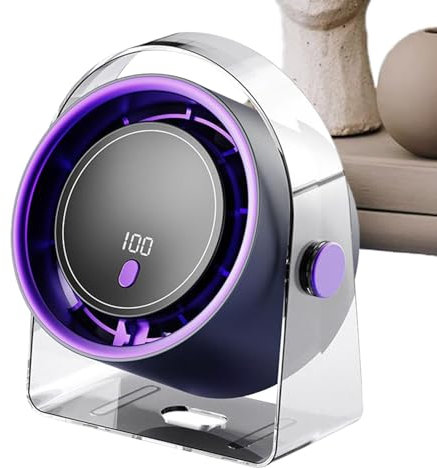 Générique Quiet Desk Fan, Portable Leafless Air Ventilator, Rechargeable Mini Fan with Compact Design, Low Noise Cooling Breeze for Bedroom Offices Travel Outdoor Use, 5.31 x 3.74 x 6.69 inches