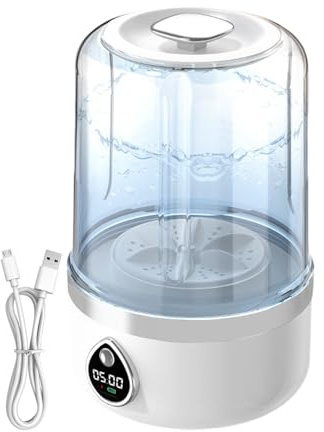 Machine à laver pour bébé – Appareil de lavage compact de voyage – Nettoyeur en profondeur rechargeable par USB – Affichage LED et procédure mécanique – Camping et utilisation à la maison, 21 x 13 x