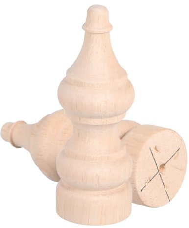 IMIKEYA 2pcs Unfinished Wood Spindles Decorative Roman Column Pillars for DIY Crafts Solid Wood Carved Design for Home Decor Furniture Accents