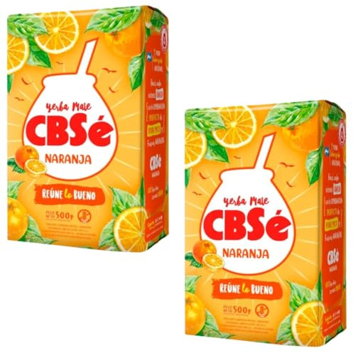 Pack 2 Yerba Mate CBSe Naranja – 500 g c/u – Sabor Refrescante y Frutal – Elaborada con Palo – Ideal para Mate o Tereré – Energizante Natural**
