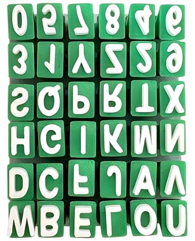36 PCS Clay Letter Stamps with Base and Lid, Letter Stamps for Clay, DIY Letter Stamps for Pottery, Cookie Decorating, and Custom Cake Design
