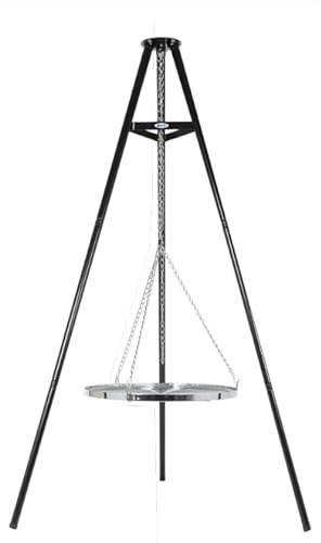 HEAT Outdoor Living Trépied avec grille - Trépied pour brasero - Brasero d'extérieur - Trépied en acier - Grille de cuisson de 65 cm