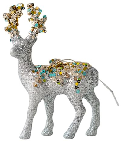 Figura di renne natalizie, statuetta natalizia con rivestimento in flocca, per collezionisti, fotografia, casa, soggiorno, camera da, ufficio, libreria, vetrina Ba