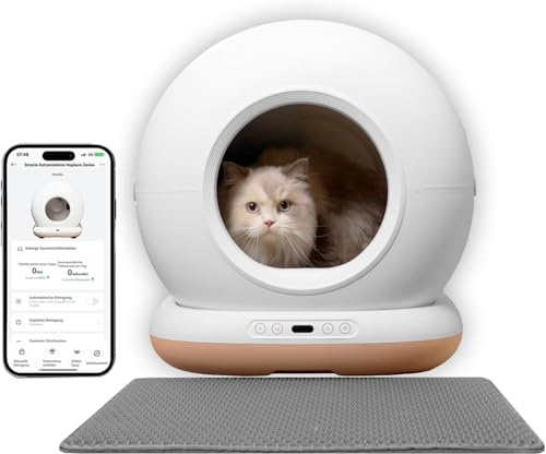 AstroPet Neptune 72L Selbstreinigendes Katzenklo - Smarte Katzentoilette mit App, UV-Licht, Geruchskontrolle für Katzen bis 8 kg