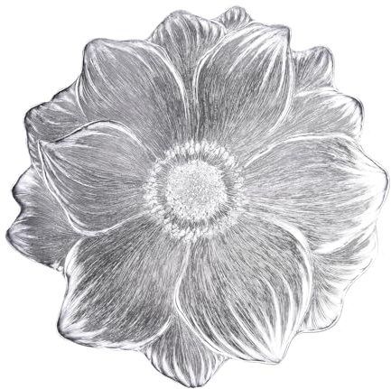 Qaixwuyi 6 Stück Lotus Platzsets Silber PVC Abwaschbar Rund 38 cm Hitzebeständige rutschfeste Tischsets für Küche Party Weihnacht Hochzeit