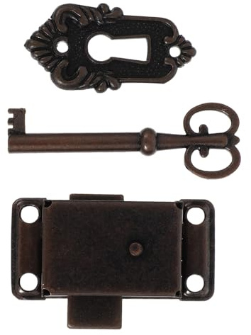 PRETYZOOM Schlüsselschild Antik aus Zinklegierung für Möbelschlösser 2 Satz Vintage Schrankschlösser als Ersatz für Antikes Kastenschloss zur Dekoration und Reparatur
