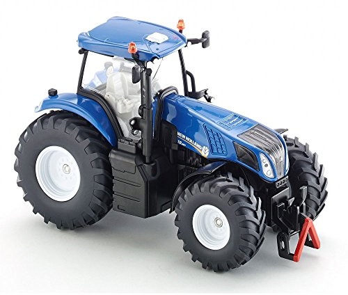 Siku 3273, New Holland T8.390 Traktor, 1:32, Metall/Kunststoff, Blau, Achsschenkellenkung und Kupplung