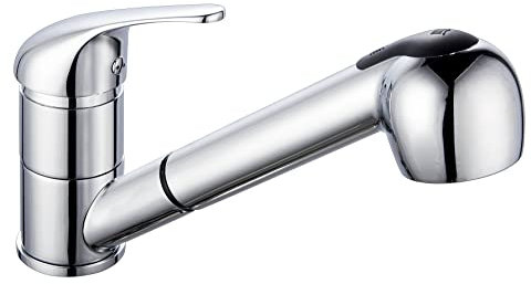 Edouard Rousseau - Mitigeur Évier Ares - Douchette Extractible 2 Jets, Flexible Inox Double Agrafage - 175 (Hauteur) x 195 (Saillie) mm - Chromé