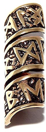 Viking Rune Beard Hair Bead (5mm hole, made from Solid Bronze)