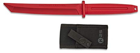 K25-32413 Gummi-Trainingsmesser, K25, Rot, Werkzeug für Jagd, Angeln, Camping, Outdoor, Survival und Bushcraft