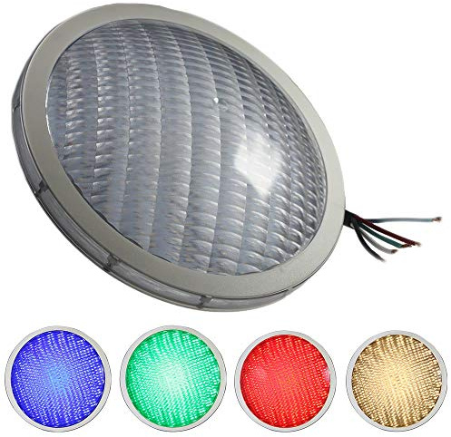 LED TRADING Poolbeleuchtung RGB-W PAR56 Standard Schwimmbadbeleuchtung Ersatz für 300W 12V Einbau für Trafo optional per App oder Smartphone (5polig DMX 30W)