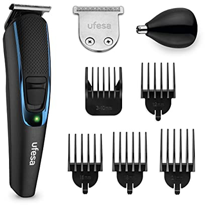 Ufesa GK6750 Máquina Cortapelos y Recortadora de Barba Multi Groomer, 7 Accesorios, Nariz y Orejas, Peine Ajustable + 4 Peines Fijos, 13 Longitudes de Corte, Inalámbrico, 120min de Autonomía