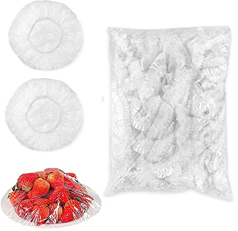Plastskålar koppar täckkåpa, 100 st plast livsmedel skydd, livsmedel skydd dammskydd kruka för grönsaker färskskydd eller för hem, hotell duschmössa