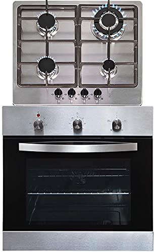 SIA SO113SS 60cm Stainless Steel Electric Single Fan Oven & SSG601SS 4 Burner Gas Hob With LPG Kit & FFD