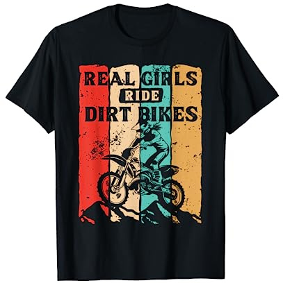 Funny Girl Dirt Bike Art For Women Sport Motor Bike Riding T-Shirt