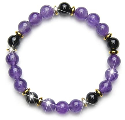 Fukugems Amethyst Onyx Glück Feng Shui Armband - Hallo Geld, Unternehmer Geschäftsbeziehung für Männer und Frauen Mit Geld Wohlstand Ziele