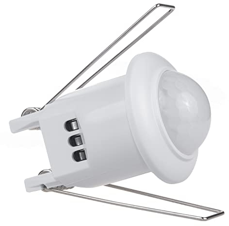 Maclean Detector de movimiento PIR, montaje en techo, alcance 6 m, carga máx. 300/150 W, MCE359