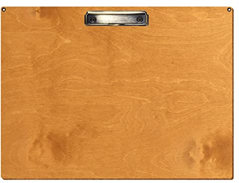 Bütic Holz Klemmbrett Standardform Birnbaum für DIN A3 A4 A5 A6 mit 2 Ösen aus 3mm starkem Birkensperrholz mit Klarlack versiegelt