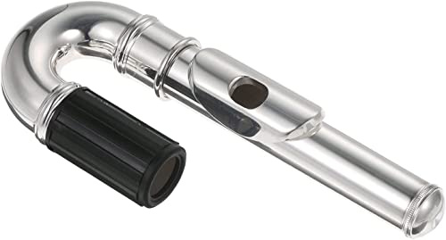 TUOREN 20mm Flute Curved Head Joint Mouthpiece Replacement Flute Repair Parts Woodwind Instrument Accessory Silver