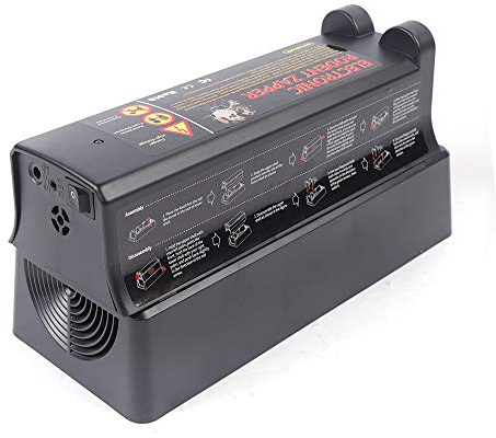 7000V Elektrische Rattenfalle, Hochspannung Mausefalle mit Köder, Batteriebetrieb & Adapter, LED Anzeige, Sicher & Wasserdicht für Indoor/Outdoor, Umweltfreundlich