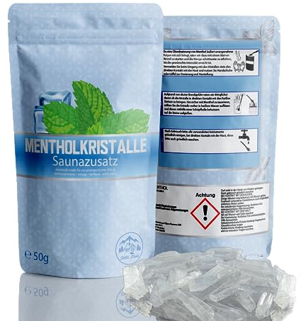 50g Mentholkristalle | 100% rein und natürlich | Sauna Kristalle |