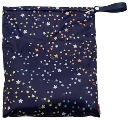 PTNKUIIY Wetbag Stoffwindeln, 3 Stück Baby Nasse und Trocken Wickeltasche Wiederverwendbar windeltasche wetbag Nassbeutel Organiser Taschen wasserdichte mit Reißverschluss für Babys Windeln -Stern