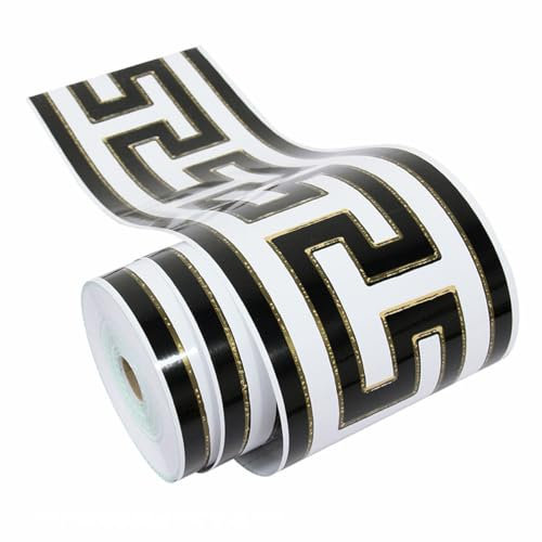 GKKBUFF Moderna carta da parati geometrica in PVC con bordi adesivi per piastrelle decortaive adesivi per mobili da cucina bordo WC per soffitto/angolo/specchio/mobili/porta/decorazione della