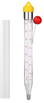LABO Candy Thermometer, Analog Glass Thermometer with Pot Clip, Dual Scale -40 to 400°F / -40 to 200°C, Instant Read for Sugar, Jam, Syrup, Jelly, Deep Frying, Home Cooking