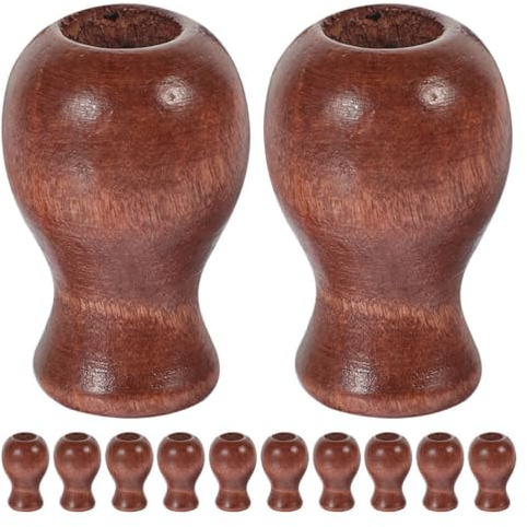 TOVINANNA Window Blind Cord Pulls 12pcs Wooden Knobs Brown | Blind Cord Ends, Easy Install for Curtain and Ceiling Fan Use, Living Room Bedroom Décor