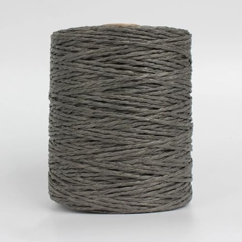 Natürlicher Bast, Strohseil, Garn, Bastelpapier, Faden, Band, Handwerk, Häkeln, Sommerhut, Tasche, Korb, Strickschnur für DIY-Dekoration, Geschenkverpackungen (280 m, grau)