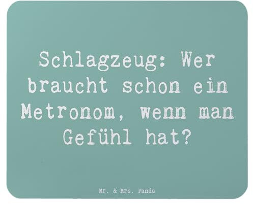 Mr. & Mrs. Panda Mauspad Spruch Schlagzeug Gefühl - Geschenk, Musizieren, Musiker Geschenk, Designer Mauspad, Instrument, Arbeitszimmer,