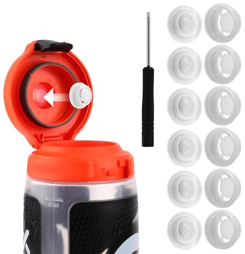 XIHIRCD 6pcs Water Bottle Gasket Replacement, Silicone Valve and Plastic Insert Dispensing Valves Silicone Valve Replacement Accessories Compatible with Gatorade Water Bottle Lid